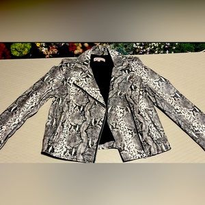 Faux snakeskin biker style jacket size small
